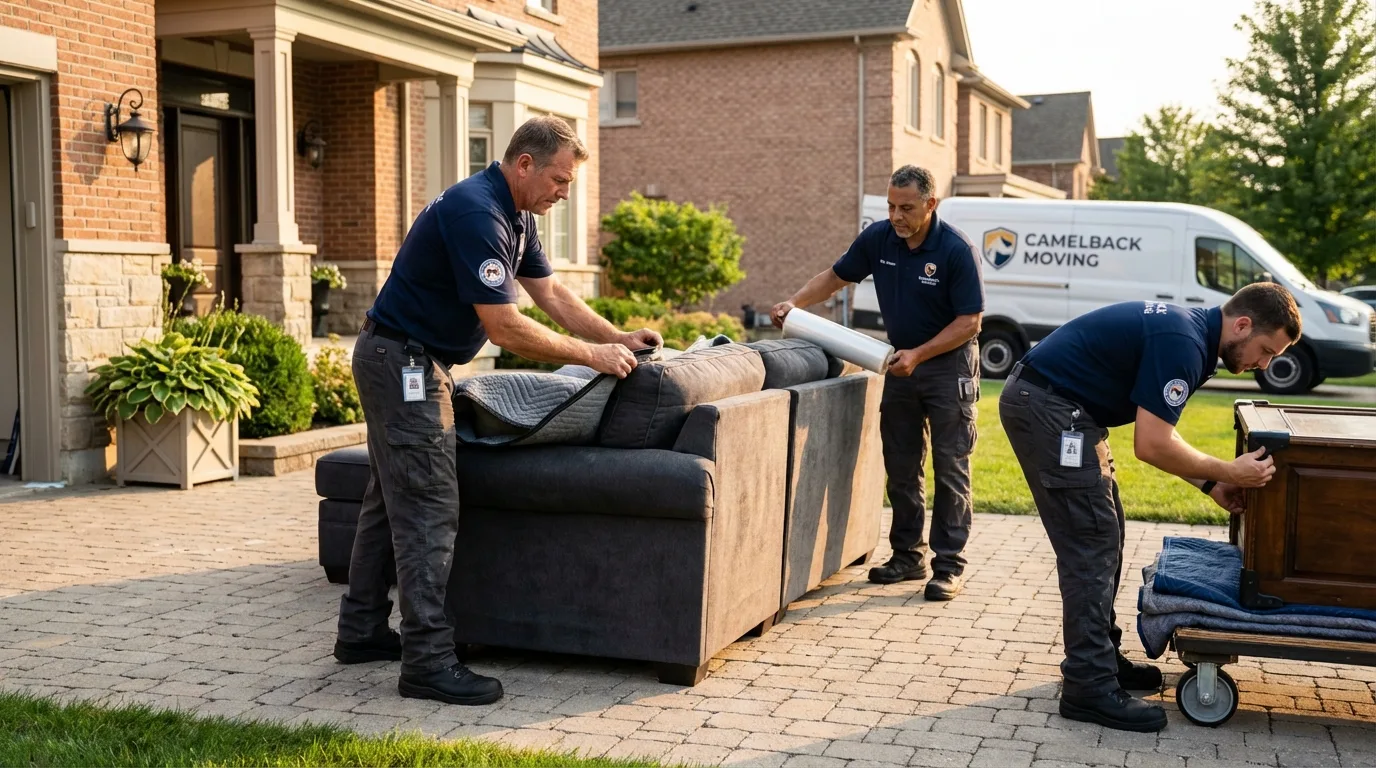 Large estate moving crew wrapping furniture in Malakoff, TX